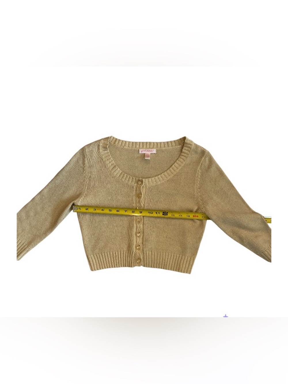 RARE Vintage Betsey Johnson Marilyn Monroe Wink Cropped Sweater Cream sz L Y2K - Picture 6 of 16